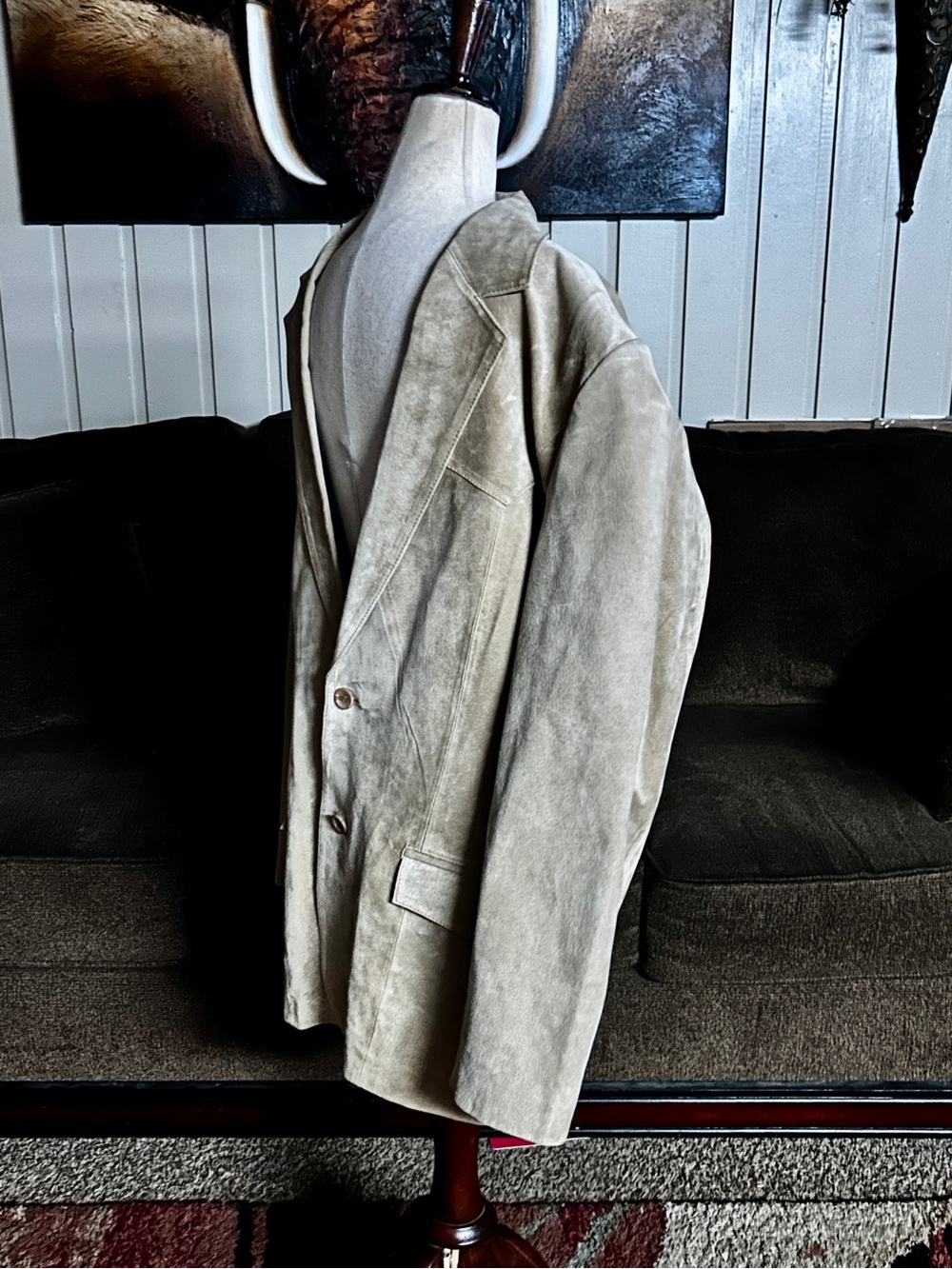 Scully ~ Men's Size 42 (X-Large) ~ Beige ~ Leather Suede Blazer Jacket - Picture 13 of 16